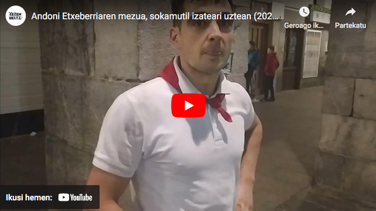 Andoni Etxeberriaren mezua, sokamutil izateari uztean