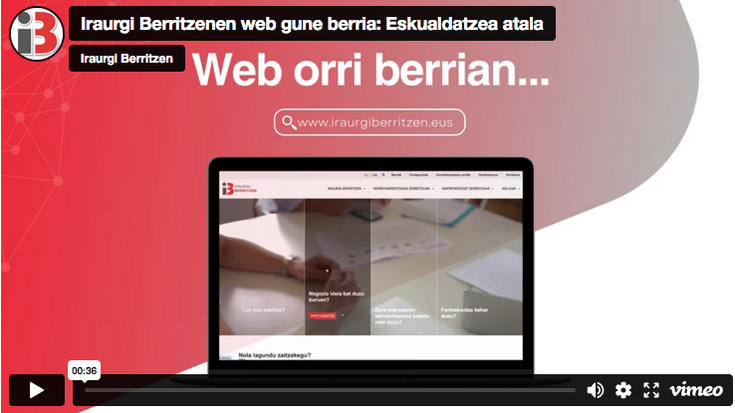 Eskualdatze atala Iraurgi Berritzenen webgune berrian