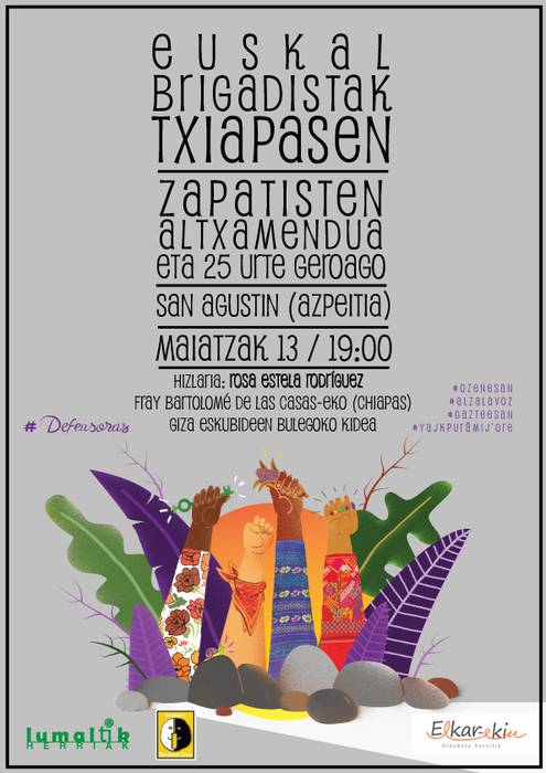 Zapatismoaren inguruko hitzaldia izango da datorren astelehenean, Sanagustinen